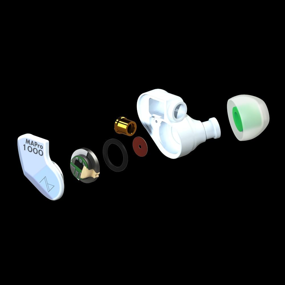 Maestraudio MAPro 1000 Bluish Snow Limited Production [OTA-MAPRO-1000-BS] Earphone with 0.3 inch (10 mm) Graphene Dynamic Driver & 0.2 inch (5.8 mm) Ceramic Tweeter RST Monitor Earphone Shape, MMCX