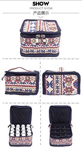 3-inch High Premium Essential Oil Storage Holds 16 Bottles - Fits Size 5ML, 10ML, 15ML Perfect for Travel Home Stock Gift (Green&White) (Red&Blue&White)