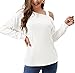 JINKESI Women's Long Sleeve Tunic Tops Casual Cold Shoulder Blouse Shirts White-Large