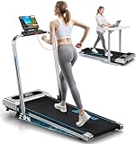 Treadmill for Home Foldable with App Compatible, 12KM/H 5 in 1 Walking Pad with 9% Incline, Indoor Running Machine with 350 LB Weight Capacity, Brushless Drive, LED Display, Magnetic Remote Control