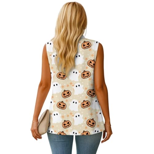 Halloween Waistcoat Vest for Women Lightweight Women's Vest for Party Banquet Wrink-Free Waistcoat with Pockets2