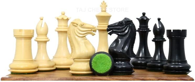 Miniatura 2 de Piezas de ajedrez Staunton de la serie Marshall solo en ébanoboj natural, piezas de ajedrez de torneo, piezas de ajedrez de lujo con doble peso
