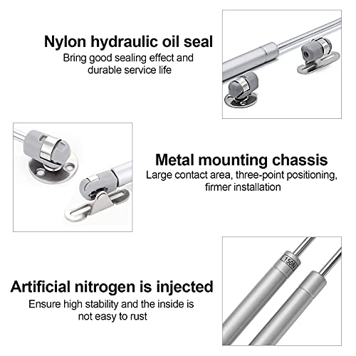 2 puntoni a gas 100N, cerniera a molla a gas con