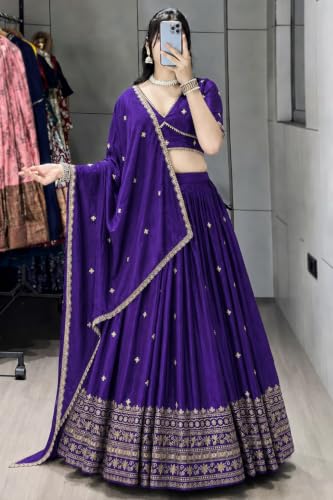 KEDARFAB purple silk lehenga choli – image 3