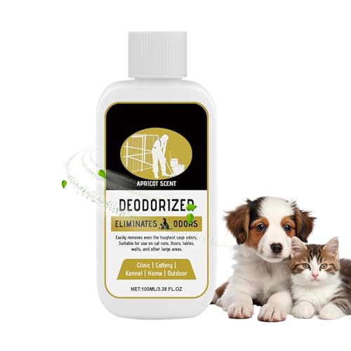 Desodorante para animales domésticos, eliminador de olores | 100 ml desodorante delicado de acción rápida – Eliminador de olores para animales – para tejidos móviles interior coche arenero gatos camas