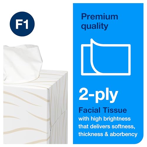 Tork Mouchoirs Boîte Cube doux blanc, Premium, 2 plis, 100 feuilles, 140278