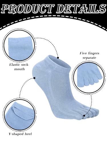 Image of Bencailor 6 /12 /32Pairs Women Toe Socks Five Toe Cotton Socks Ankle Sock with Toes Separated for Women Men Athletic Running