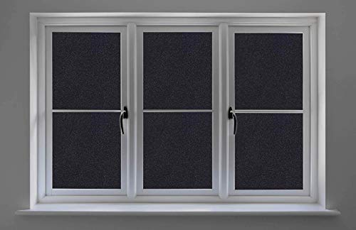 Qualsen Total Blackout Window Film Privacy Room Darkening Window Tint, 100% Light Blocking Window Privacy Film No Glue Window Cover For Home Office 17.4 X 78.7 Inch (45 X 200Cm) #TOP1