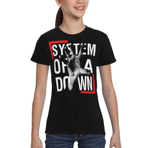 The SOAD Down Music Rock Band System T-Shirt Adolescent – Tee Shirt Rock Band Manches Courtes – Haut Musique Métal Décontracté Été Streetwear Mode Fans Concert Cadeau Medium