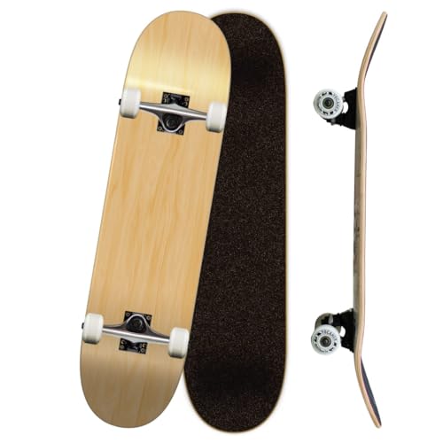 Yocaher Professional Complete 7.75' Skateboard w/7Ply Maple Deck, BlackWidow...