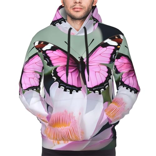 Pull à capuche homme papillon rose idéal pour superposition - 3