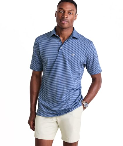 Vineyard Vines Bradley Stripe Sankaty Polo, Blue/Sum Evening, XXL