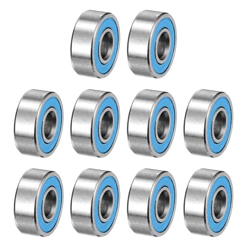 uxcell 10 Pcs MR83-2RS Micro Bearings, 3x8x3mm Chrome Steel, ABEC7