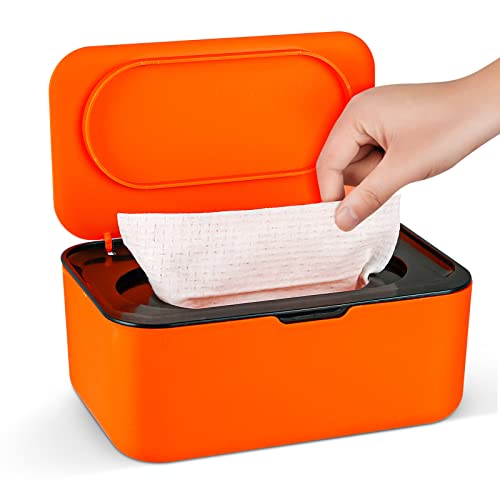 Image of Flenpptly Baby Wipes Dispenser, Wipes Case Baby Wipe Holder Keeps Wipes Fresh, Non-Slip, Easy Open & Close (Black)