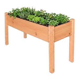 Relaxdays Hochbeet, Kräutergarten, HxBxT: 76 x 127 x 46 cm, Garten, Balkon, Terrasse, Pflanzenbeet, Tannenholz, orange