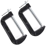 6 Inch C-Clamp Set, 2-5/8 Inch Throat Depth Heavy Duty Steel C Clamp Industrial Strength C Clamps for Woodworking, Welding, and Building(2PCs)