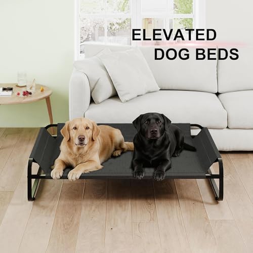 FOUBAM Hundebett für Grosse Hunde, wasserdicht, kühlend, für Drinnen und Draußen, Hundebett Outdoor Sommer- Hundeliege für unde und Katzen, Hundestrandkorb Atmungsaktivem Netzgewebe, 125 cm-4