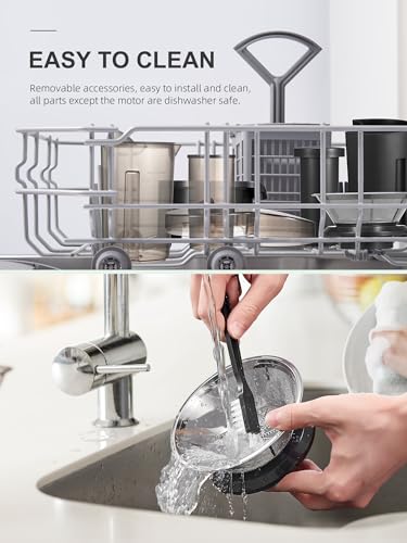 QCen Entsafter, Zentrifugal-Entsafter mit 3-Zoll-Einfüllschacht, leicht zu reinigen, Edelstahl, BPA-frei, ideal für Obst und Gemüse (Sliver, 800W) – Bild 5