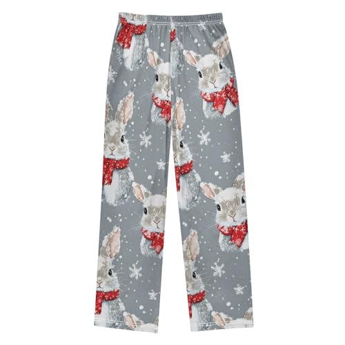 Christmas Pajama Pants Christmas Rabbit Snow Long Sleep Pants Lounge Bottoms2