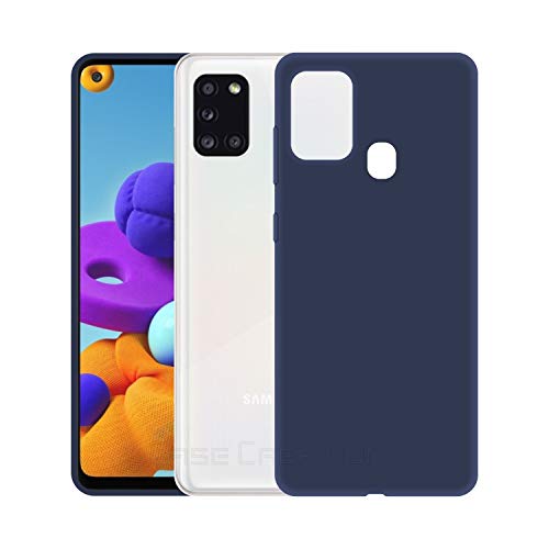 Image of Case Creation Luxurious og Series for Samsung Galaxy a21s case Cover,Anti-Dirty Slim case Frosted Matte Cute Candy TPU Raised Bezel (Splash of Color) Back Cover for Samsung a21s -Navy Electric Blue