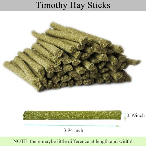 LISSION Timothy Hay Sticks, 100 PCS Molar Sticks, Natural Timothy Grass Chew Toys, for Rabbit, Hamster, Bunny, Guinea Pig, Chinchilla, Small Animal Molar Snacks - 4