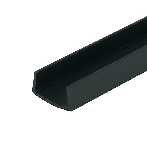 Outwater Plastics Black 3/4'' Styrene Plastic U-Channel/C-Channel 36 Inch Lengths