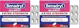 Benadryl Extra Strength Allergy Relief Medicine, 50 mg Diphenhydramine HCl Antihistamine Tablets for Relief of Allergy Symptoms Due to Hay Fever or Other Upper Respiratory Allergies, 24 ct (Pack of 2)
