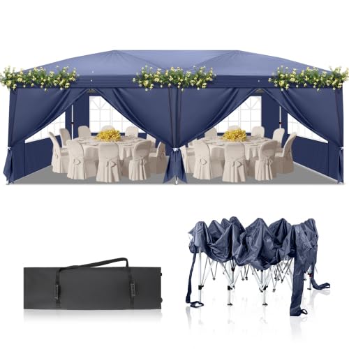 Bonnlo Tonnelle de Jardin Pliante 3x6 imperméable/Tente de Réception Pop-up Inclus Sac de Transport/Barnum Pliant 3x6 Jardin Exterieur Rapide à...