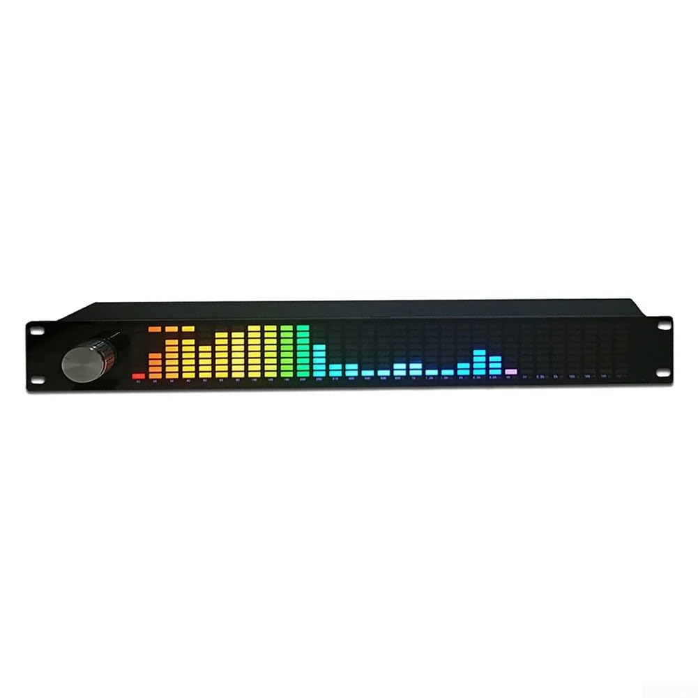 HpLive LED-Musikspektrumanzeige,Audio-Level-LED-Anzeige，31-Band Musik-Spektrum-Anzeige Dual-Kanal 15-Band Digitaler Equalizer mit Fernbedienung für Bühne KTV Bar