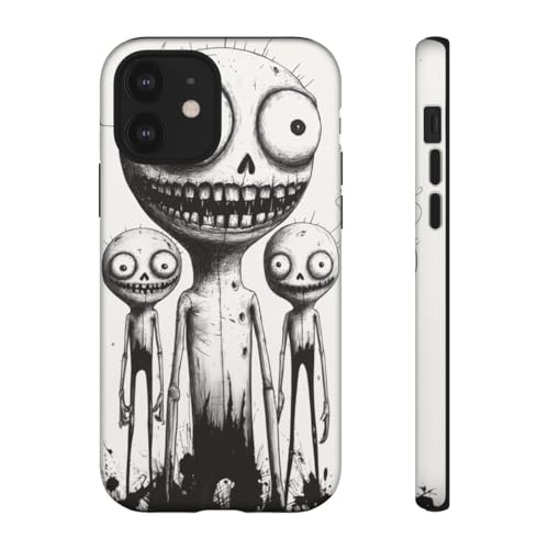 Coque rigide mate pour iPhone 12 Slimy Monster Trio finition noire premium