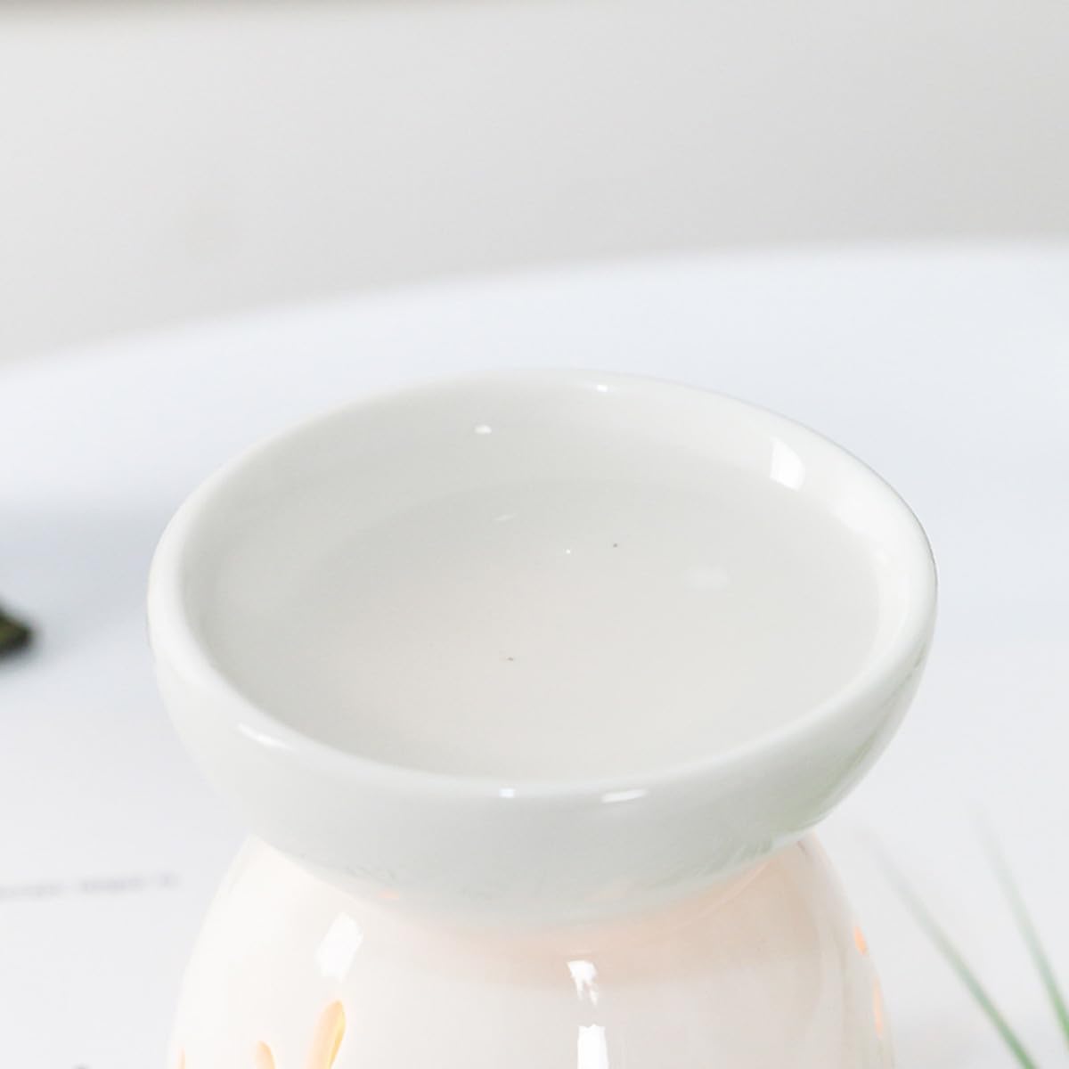 Cabilock Brûleur de Parfum d'Aromathérapie à Bougie Lot de 2 Céramique Design Élégant pour Chaleur Douce Décoration Intérieure