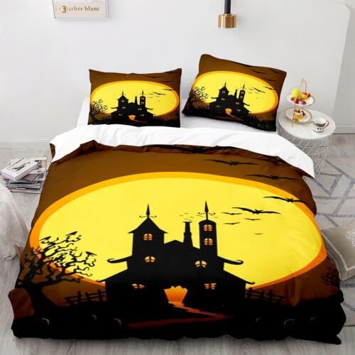 Housse de couette 140x200 couleur café avec parure de lit et taies 65x65