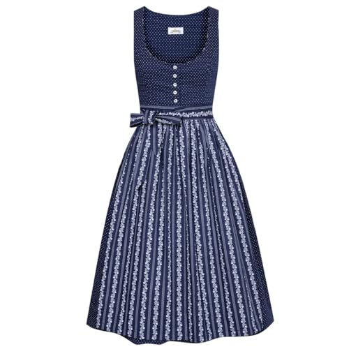 Almsach Damen Trachten-Mode Midi Dirndl Nina in Dunkelblau traditionell,...