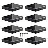 Threekia 6x6 Post Caps Black (Fits 5.5'x5.5'), ASA Material - UV, Fade & Crack Resistant, Fence & Deck Post Caps 6x6 (8 Pack), Long-Lasting Protection for Outdoor Wood Posts