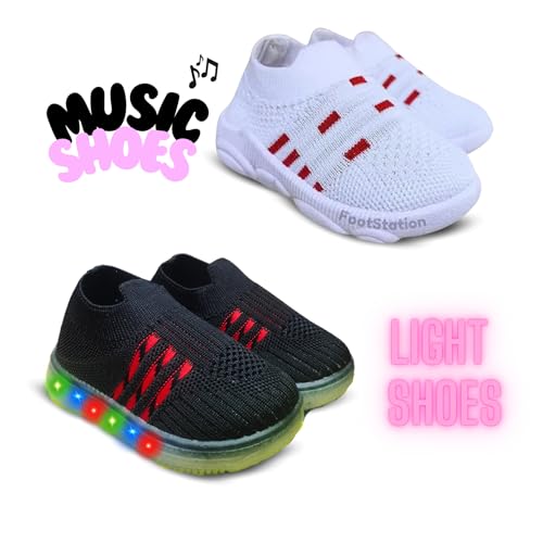 Image of Kids Trending Slip-On Shoes Combo, Pack of 2 (Light Shoe + Musical Shoe)