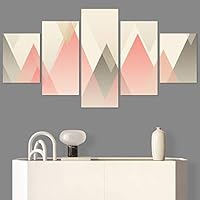 SIGNWIN 5 Panel Canvas Wall Art Modern Art Contemporary Dramatic Geometric Mixed Media Multicolor Patterns for Home Decorations Ready to Hang - 60