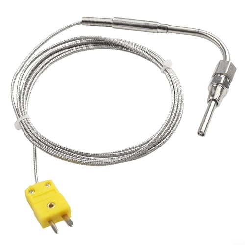 2M For EGT Thermocouple K Type For Exhaust Gas Temperature Probe Sensors 1/8 NPT Thread Stainless Steel For Various Temperature Controllers 0-1250°C