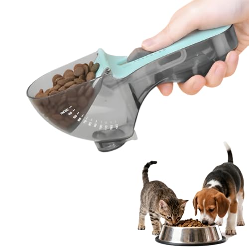 EALRIDV Contenitore Crocchette Cane, Misuratore Regolabile per Porzioni di Cibo Secco e Umido per Gatti e Cani, Facile da Usare per Alimentazione e Contenimento