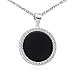Produktbild MATERIA Onyx Anhänger rund schwarz - 925 Silber für Damen Frauen mit Kette 45 cm in Etui KA-456-Onyx_K97-45