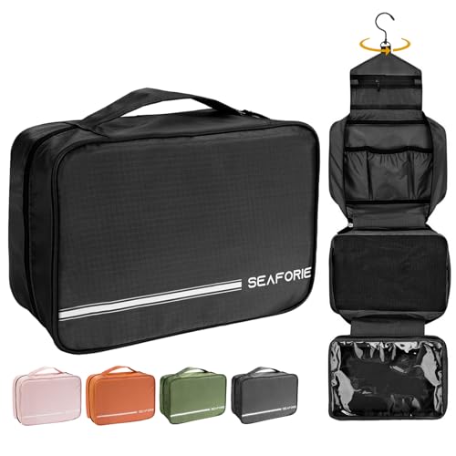 Seaforie Trousse de Toilette à Suspendre pour Homme et Femme, Grande Sac de Toilette Accessoires de Voyage Étanche