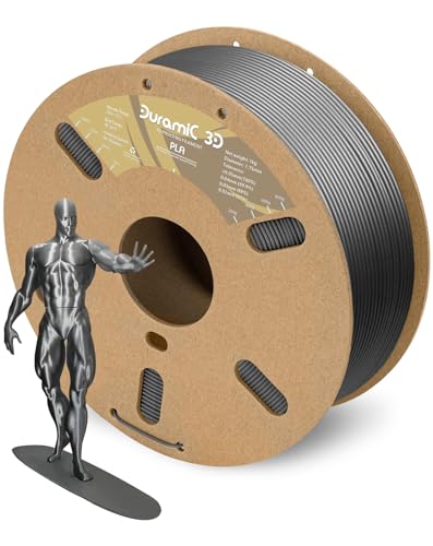 Image of DURAMIC 3D PLA Filament Basic for 3D Printer Neatly Wound Easy Printing | 3D Printing Filament 1.75mm, Dimensional Accuracy + /- 0.02 mm, Fit Most FDM 3D Printers 1KG PLA Silver