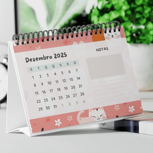 Calendário de Mesa 2025 - Cute Cats Planner | Personalizado e Prático