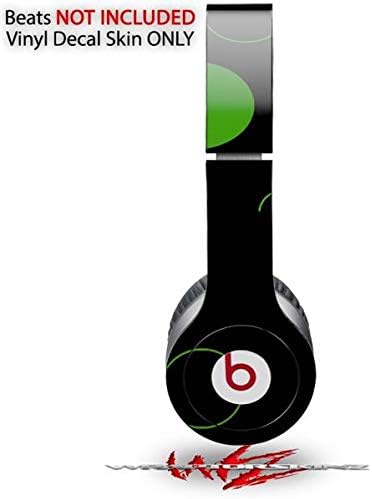 Skin Decal Wrap Works with Original Beats Solo HD Headphones Lots of Dots Green on Black Skin Only (Headphones NOT Included)