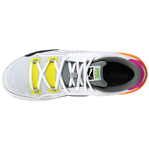 PUMA Mens Clyde Hardwood Athletic Basketball Shoes (White Orange Pop, 14)