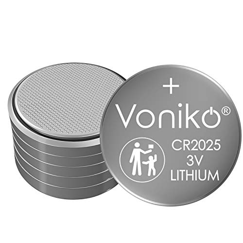 Voniko 3 Volt Cr2025 Battery 12 Pack – Cr 2025 Button Cell Battery – 2025 Lithium Coin Batteries, 7 Years Shelf Life #TOP7