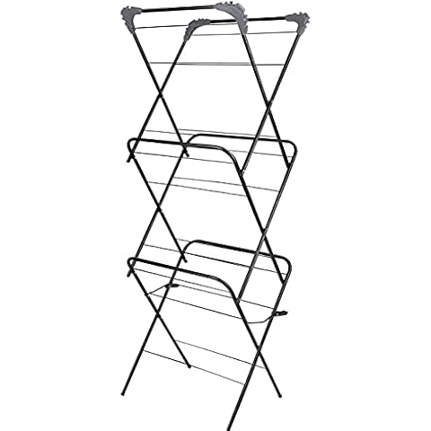 tradefirst Heavy-Duty 3-Tier Airer Clothes Airer Rack Four Side Wings Ideal for Hangers & Shirts Perfect for Indoor & Outdoor Drying (Grey) Cover