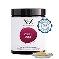 XbyX Volle Lust 90 g | 30 Portionen | Mehr Energie & Lebenslust | Mit Macawurzel Extrakt (5:1), L-Arginin und Rohkakao plus Vitamin B5 | Ohne Zuckerzusatz oder Süßungsmittel | Aus Deutschland