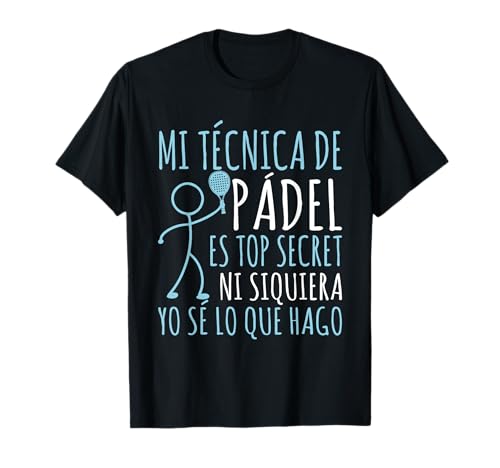 Jugador Padel Regalo Camiseta Deportiva Pádel Unisex Adultos Niños Manga Doble Puntada Camisa Talla S Negro