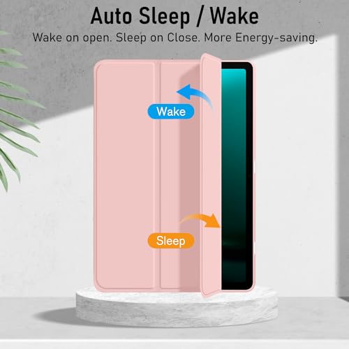 Image of Robustrion Cover for Samsung Galaxy Tab S9 FE+ / Tab S10 Plus /Tab S9 Plus 12.4 inch Cover Case with [S Pen Holder] for Samsung Tab S9 FE Plus / S9+ / S10+ Tablet Cover [Auto Sleep /Wake] - Pink
