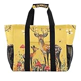 miaozhen Bolsa de playa con diseño de ciervo Sika, plegable, resistente al agua, con asas